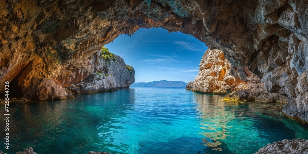 Stunning Blue Lagoon Cave On Bisevo Island In Croatias Dalmatian Coast. Сoncept Bisevo Island, Dalmatian Coast, Cave Explorations, Blue Lagoon, Stunning Views