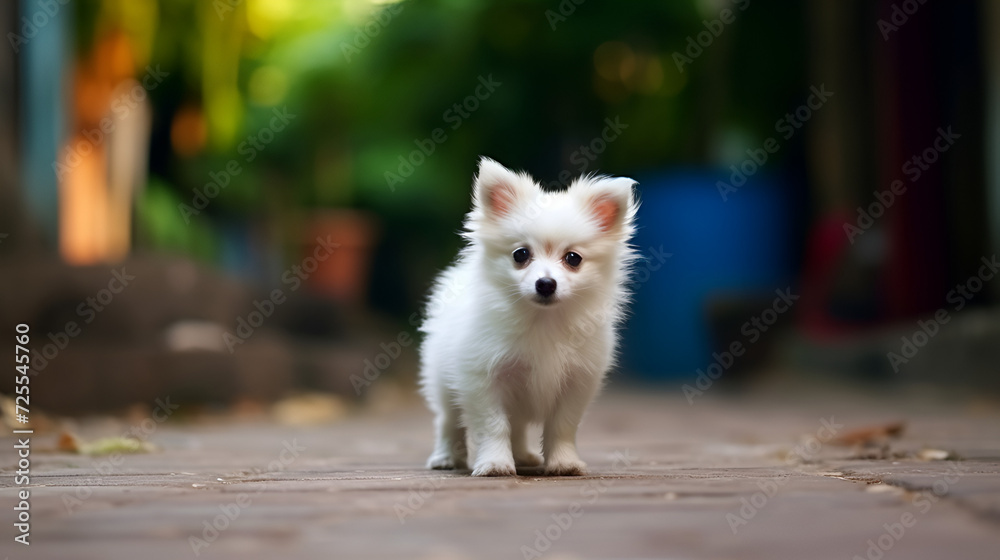 chines little dogs on white background, chines dog, little dog, isolated background, white background, little dog with tounge, little white dogs, ai generated