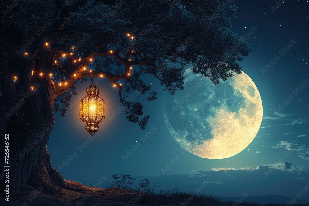 Fototapeta premium Ramadan kareem islamic or ied mubarak greeting card background