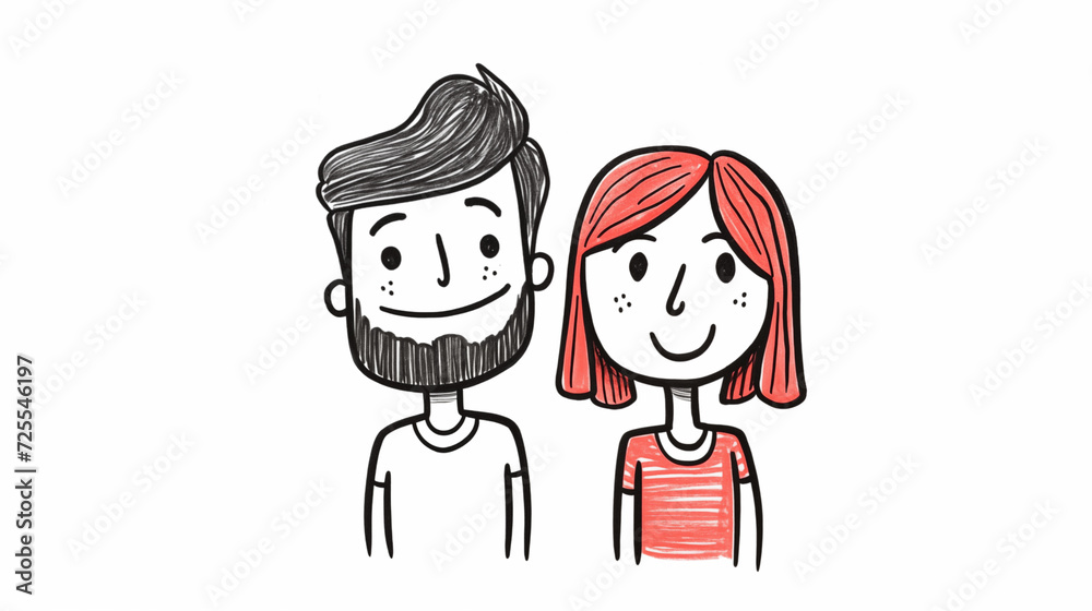 Hand drawn cartoon couple illustration picture
Hand drawn cartoon couple illustration picture