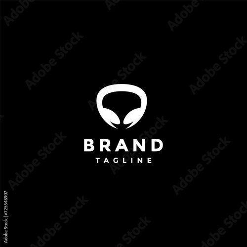 Simple Alien Head Silhouette Logo Design. Modern Alien Head Silhouette Logo Design. © ilunilun