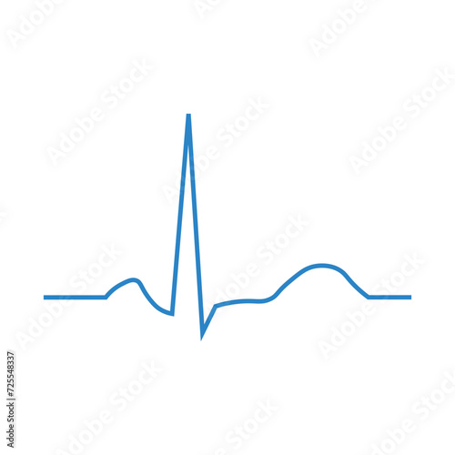 Ventricular repolarization, T wave. The QT interval of ECG. The cardiac cycle. ECG of a heart in normal sinus rhythm. Resources for teachers and students. photo