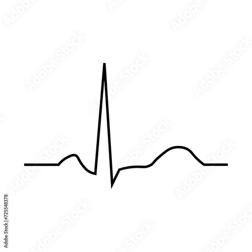 Ventricular repolarization, T wave. The QT interval of ECG. The cardiac cycle. ECG of a heart in normal sinus rhythm. Resources for teachers and students. photo
