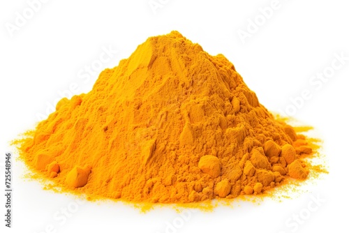 turmeric powder from leaves on a white background