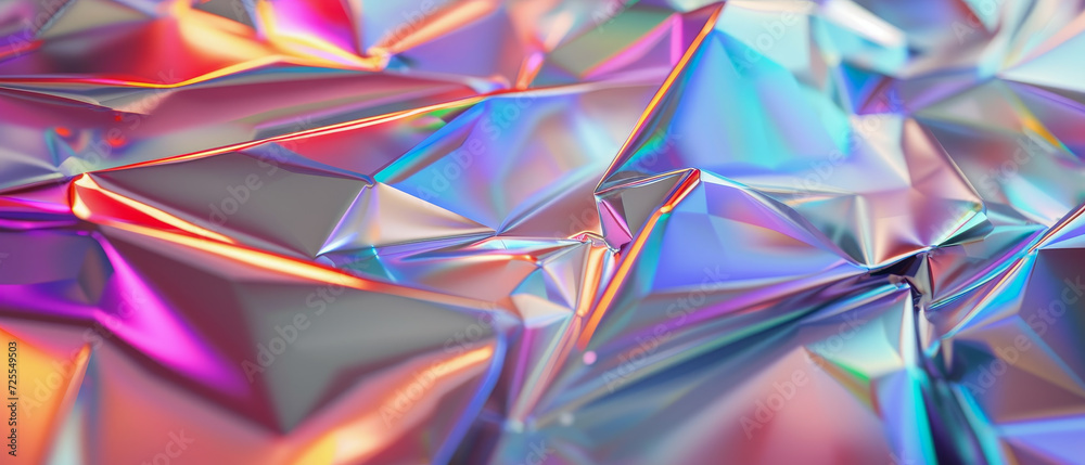 Holographic foil abstract with colorful light reflections.
Holographic foil abstract with colorful light reflections.