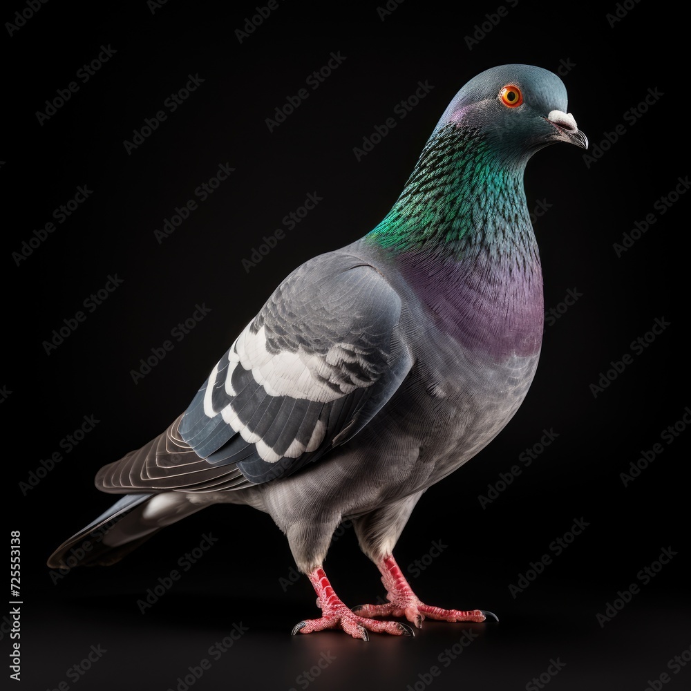 Naklejka premium pigeon dragon isolated on black background