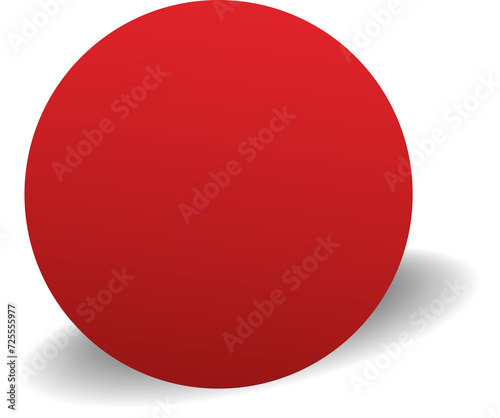 Red paper circle and shadow. Element for design