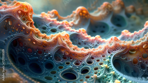 Close-Up View of Water Bubbles Fractal