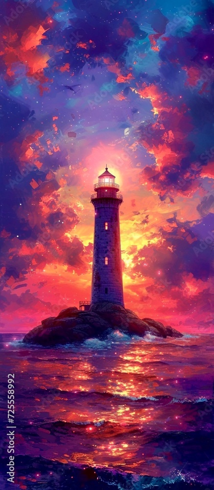 lighthouse on an islet  Oil Painting