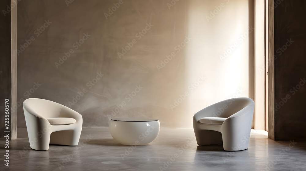 Modern white ceramic toilet bowls stand on the floor in front of the window
