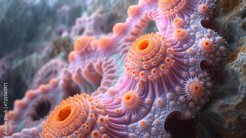 Close-Up of Purple and Orange Sea Anemone © Daniel