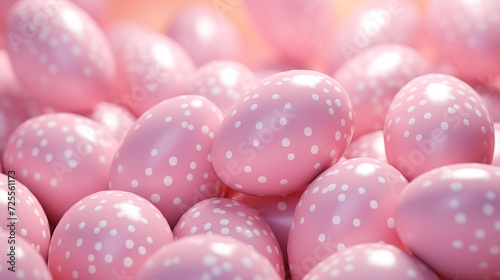 Trendy pink background made of various Easter eggs 