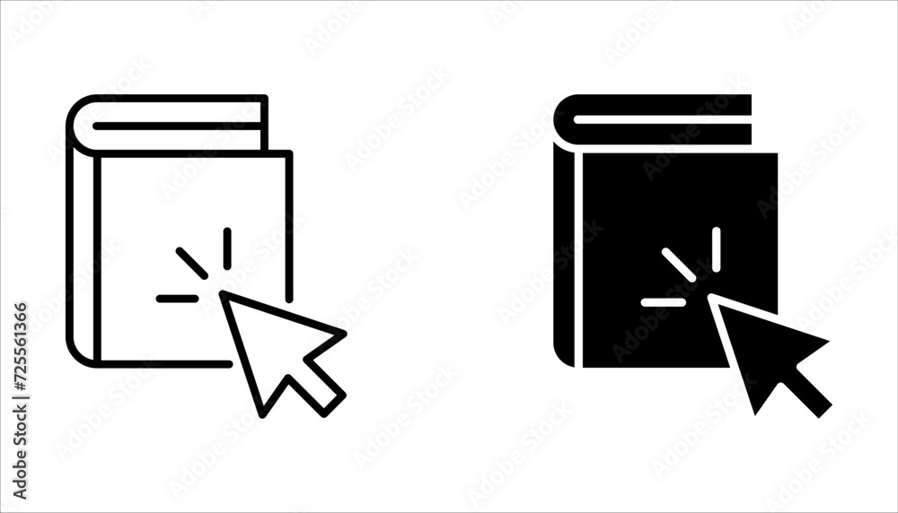 internet education concept icon set, e-learning resources, distant online courses on white background