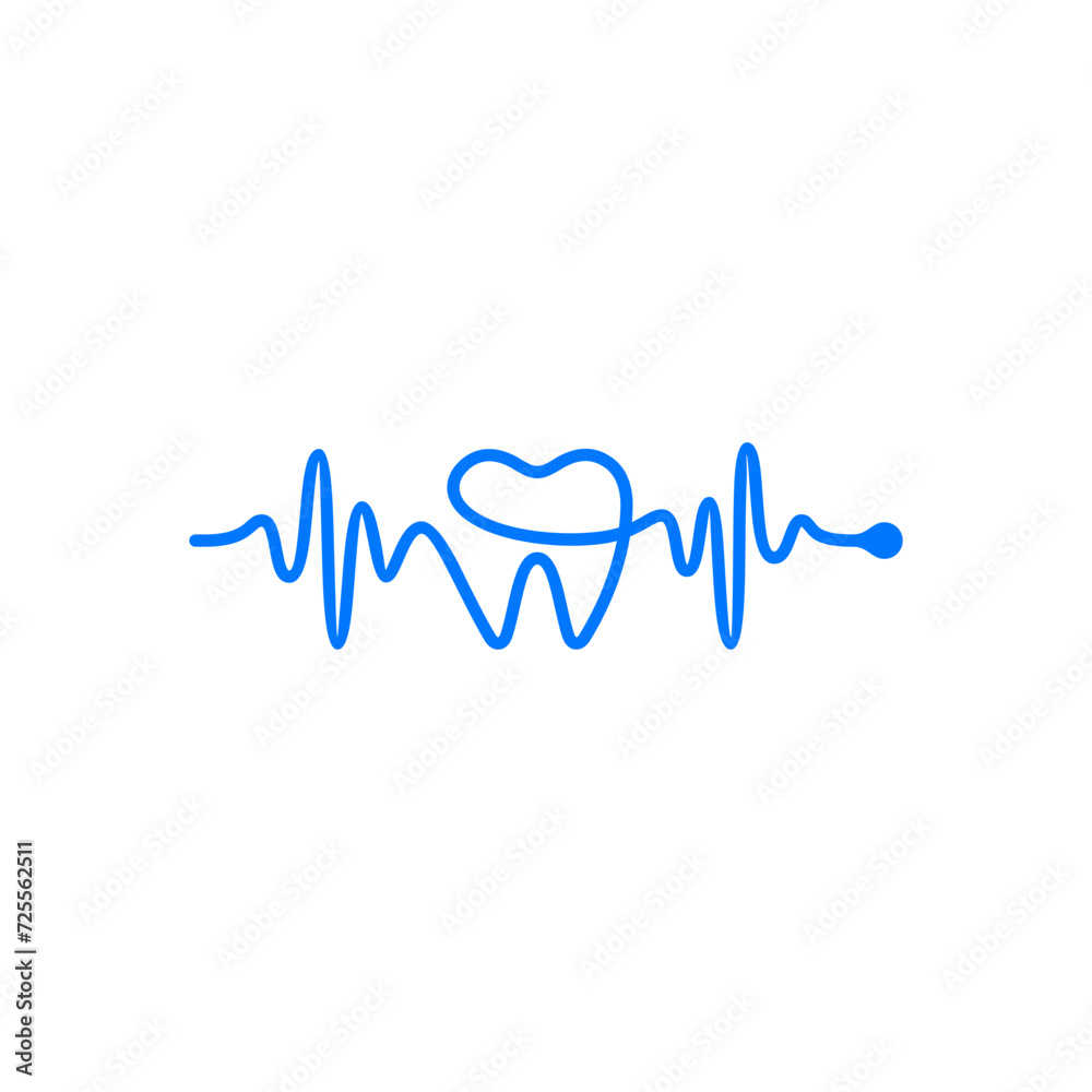 Creative Dental Pulse Logo Design. Heartbeat Forms Teeth Silhouette Logo Design. Creative Dental Pulse Logo Design. Heartbeat Forms Teeth Silhouette Logo Design.
