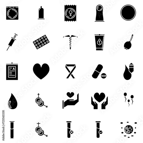 AIDS and HIV Icon in Solid Style Perfect for Presentation and any Purpose