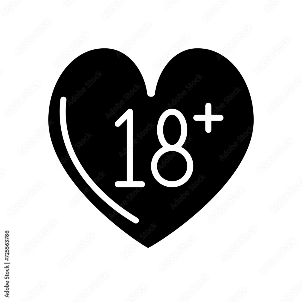 18 years and over solid icon 18 years and over solid icon