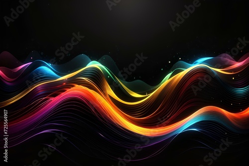 abstract color wave lines background, created by ai generated