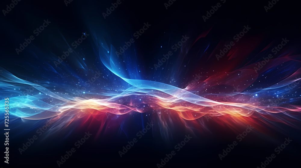 Obraz premium Digital technology blue rhythm wavy lines abstract graphic poster web page ppt background