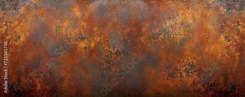 Grunge rusty orange brown metal corten steel stone background texture banner panorama, Generative AI  photo