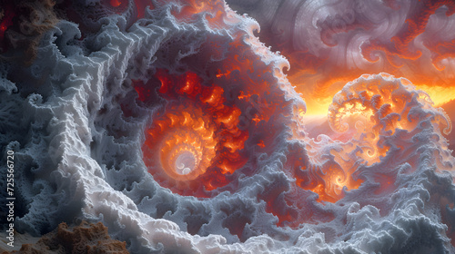 Painting of a Swirl of Fire and Water © Daniel