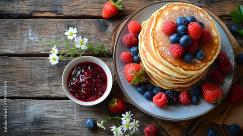 Cozy Mother's Day Breakfast on Wooden Table