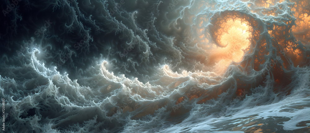 A Painting of a Powerful Wave in the Ocean Fractal A Painting of a Powerful Wave in the Ocean Fractal