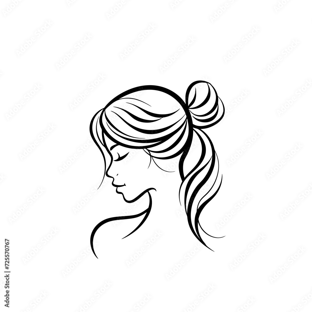 woman with hair illustration