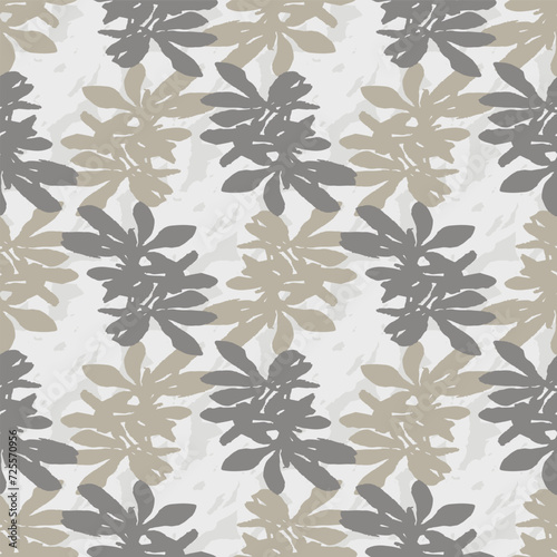 Masculine vector floral pattern with organic botanical shapes. Modern bold black white flower print, design in neutral scandi style.