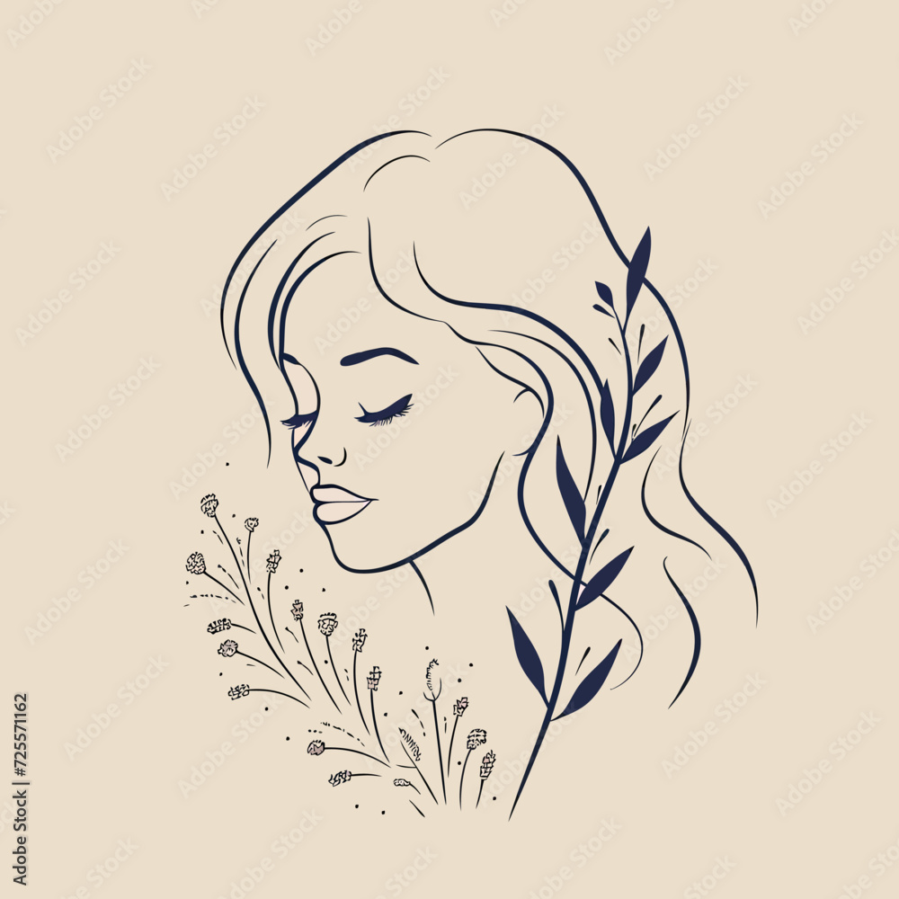 Lines Art Beuaty Face of Woman Lines Art Beuaty Face of Woman
