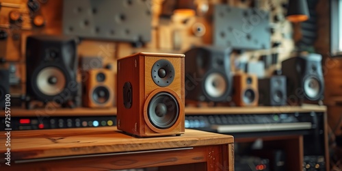 Expert-grade, top-tier loudspeakers. Generative Ai. photo