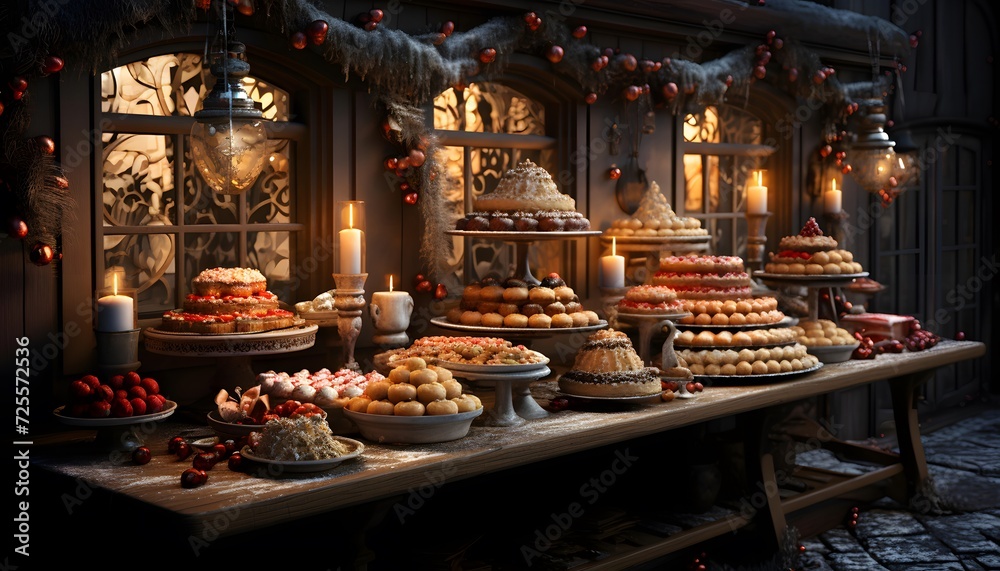 Christmas market in Riga, Latvia. Traditional Christmas sweets and candies.