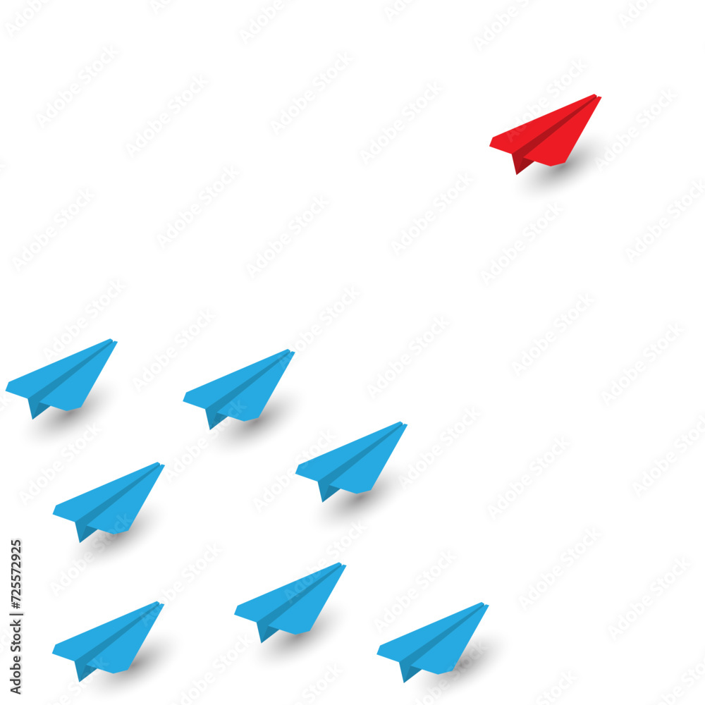 Fototapeta premium Vector paper airplane illustration