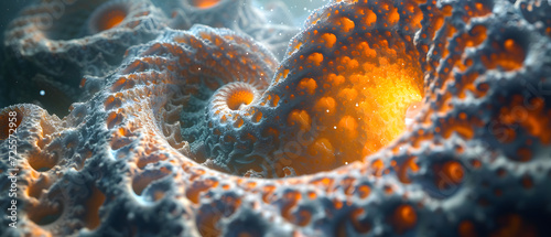 Close-up of an Orange and White Coral Fractal © Daniel