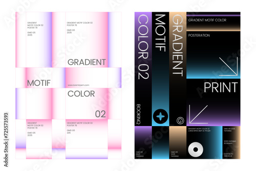vector gradient abstract poster set cover gradient template layout lettering typo editorial graphic design annual book exhibition trendy poster design template flyer business background