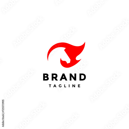 Free Download Head Horse Silhouette Inside Fire Logo Design. Simple Fire With Horse Head Silhouette Logo Design. - GFXLoad