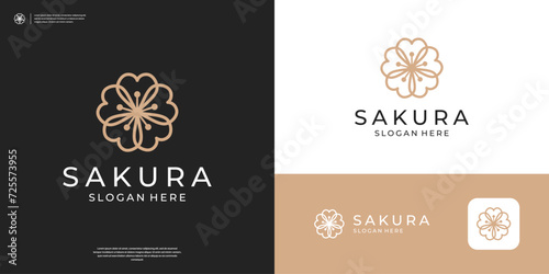 Beauty japanese flower logo design inspiration