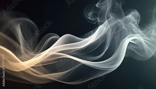 Efekt dymu na czarnym tle. Generative AI