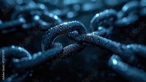 Metal chain links connecting. Generative Ai.