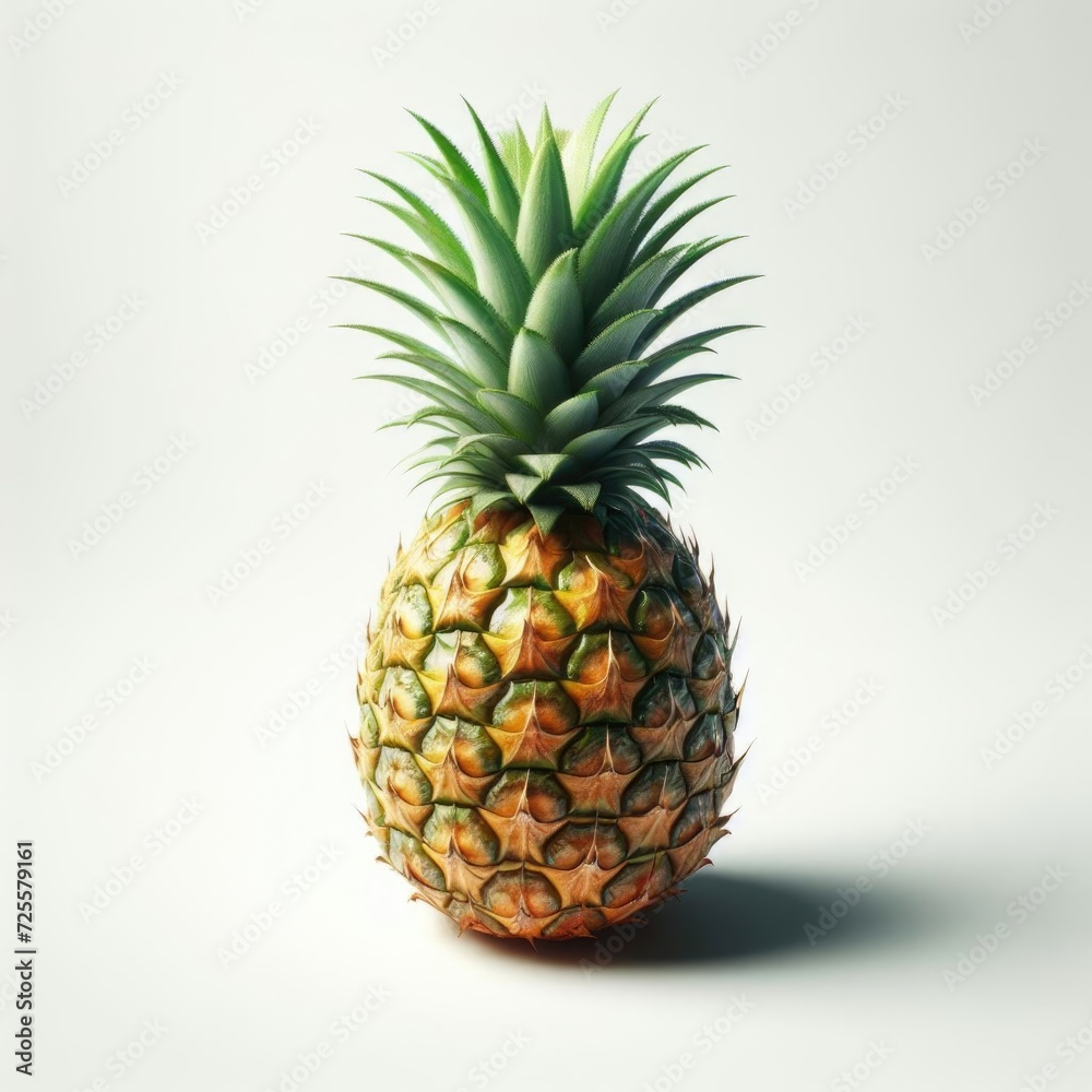 pineapple on white background, digital art