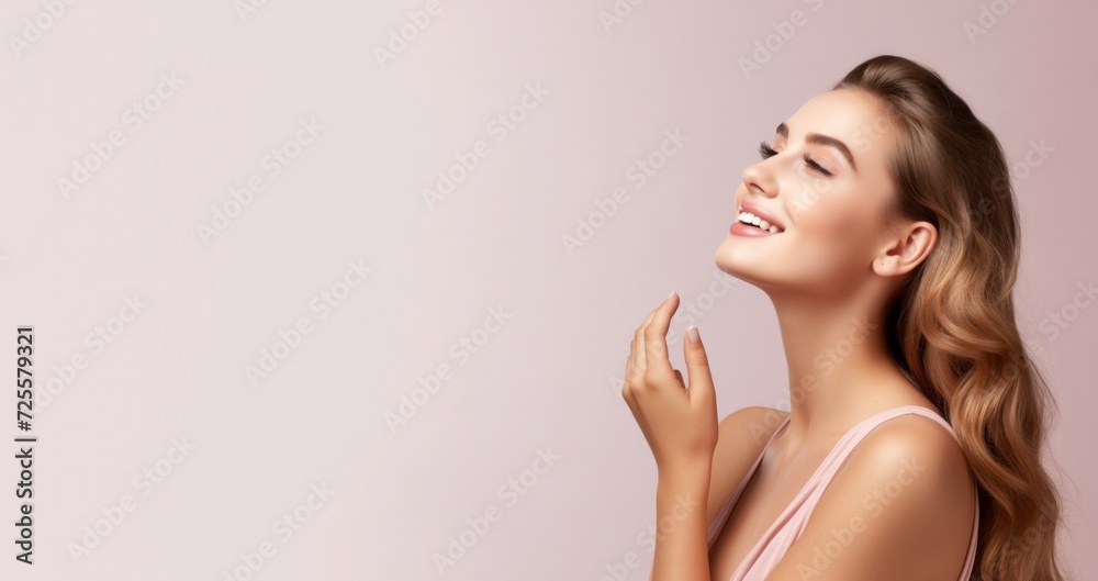 Portrait of beauty woman with perfect healthy glow skin facial Portrait of beauty woman with perfect healthy glow skin facial