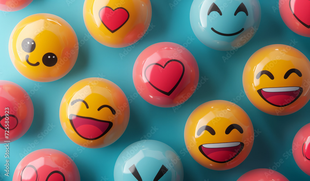 Obraz premium Fun emoji social media reaction character. Online chat response symbol