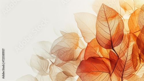 Magic abstract colorful illustration of beautiful leaves, luxury elegant background. Transparent watercolor leaf texture. Wallpaper