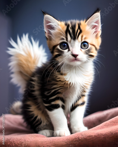 Cute furry kitten