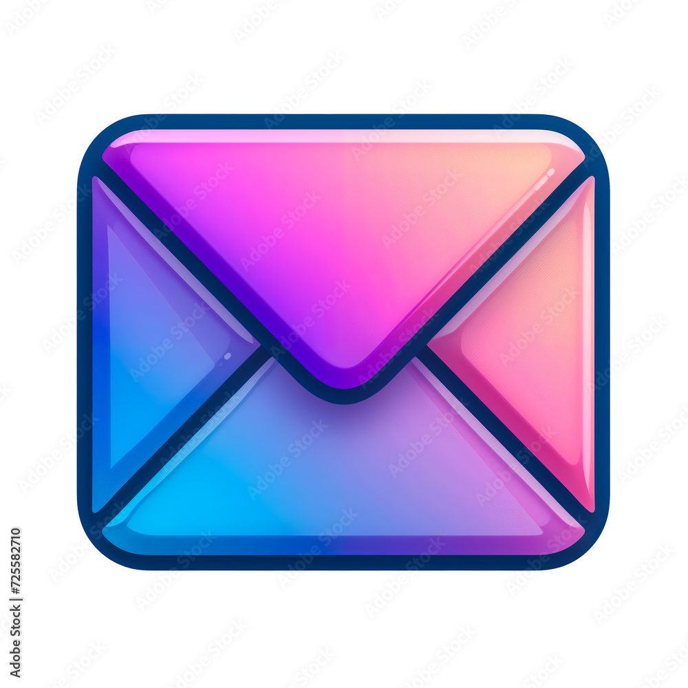 Rainbow mail icon on white or transparent background. Pastel tones. Rainbow mail icon on white or transparent background. Pastel tones.