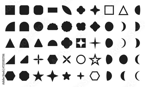 Abstract geometric shape silhouettes. Minimalist basic figures