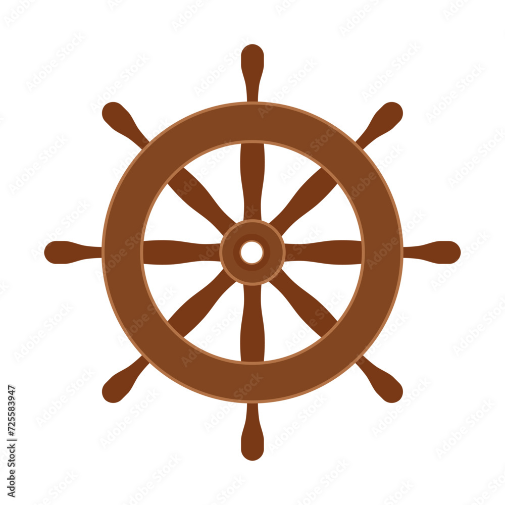 Ship steering wheel icon. Vector illustration..ai