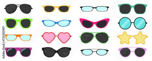 Vector illustration. Collection of glasses.
