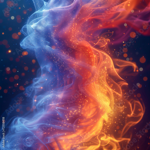 smoke abstract fire flames on dark background. 3d rendering, 3d illustration.