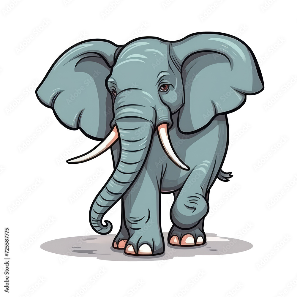 isolated elephant cartoon illustration transparent background