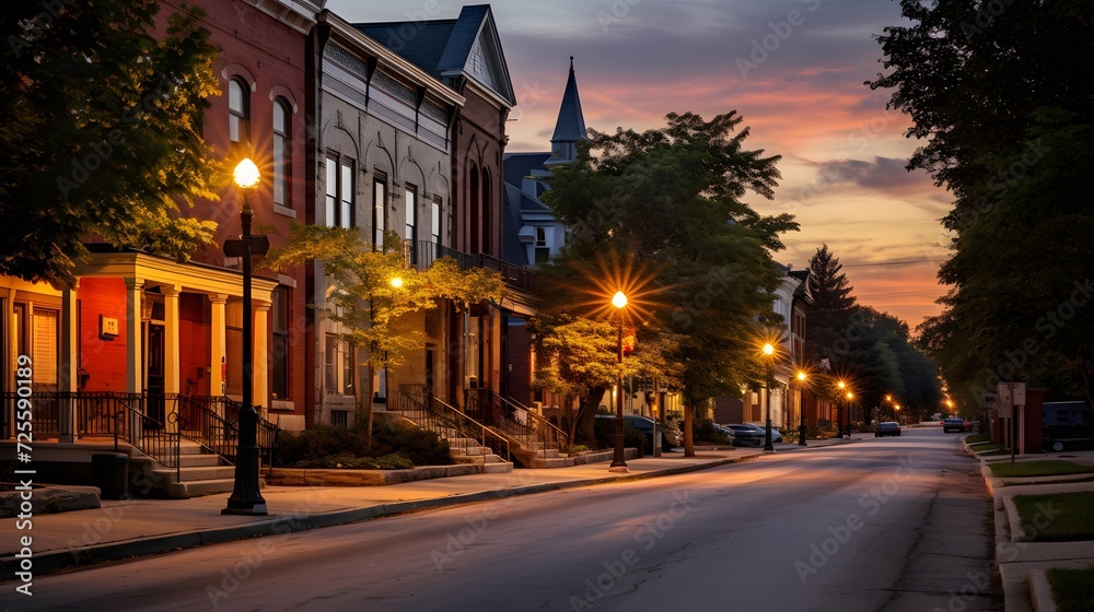 Long exposure of a street in the historic center of Philadelphia, Pennsylvania.